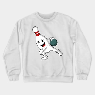 Bowling pin at Bowling with Bowling ball Crewneck Sweatshirt